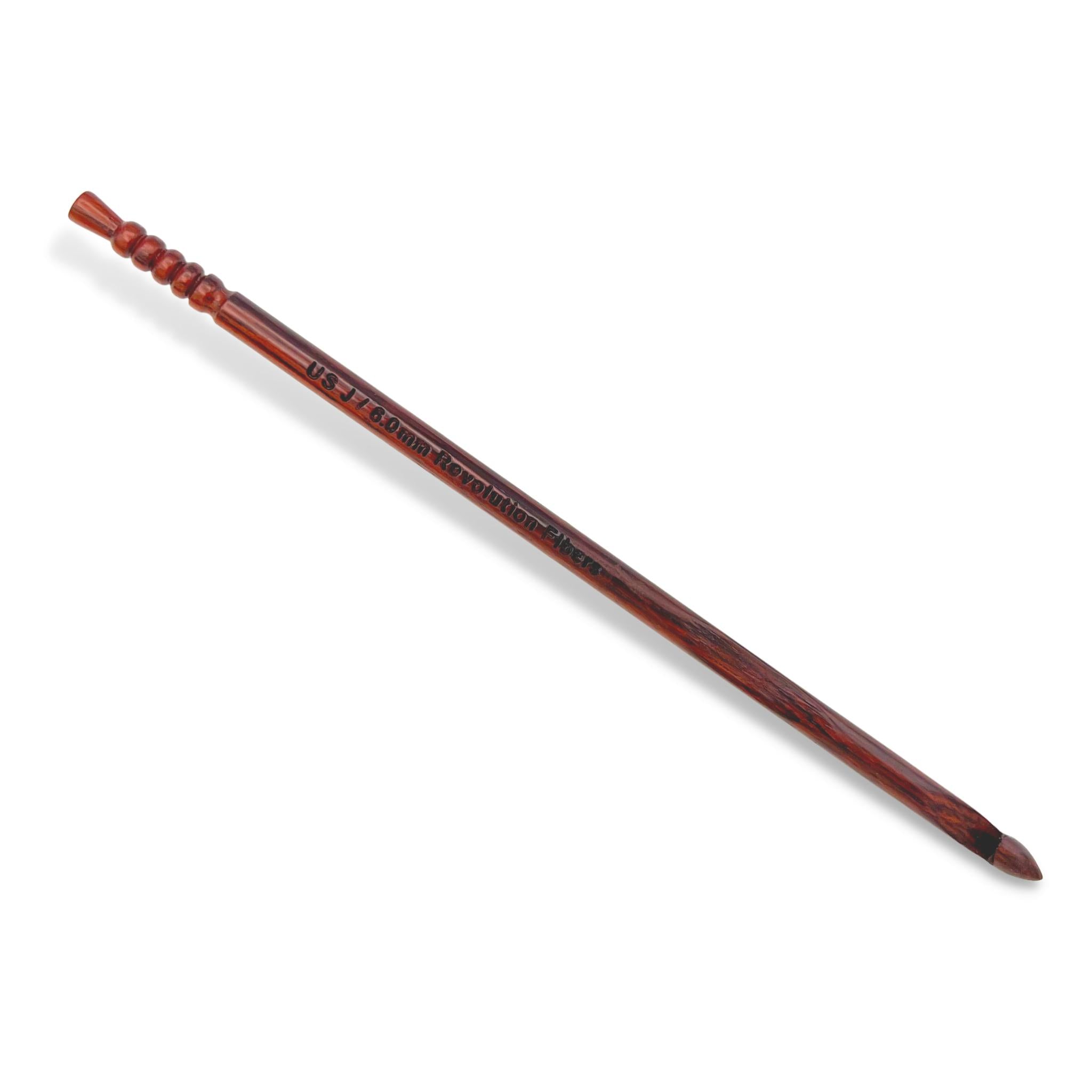 Premium Rosewood Crochet Hook - 7 Inch-Crochet Hooks-Revolution Fibers-US J | 6.0mm-Revolution Fibers