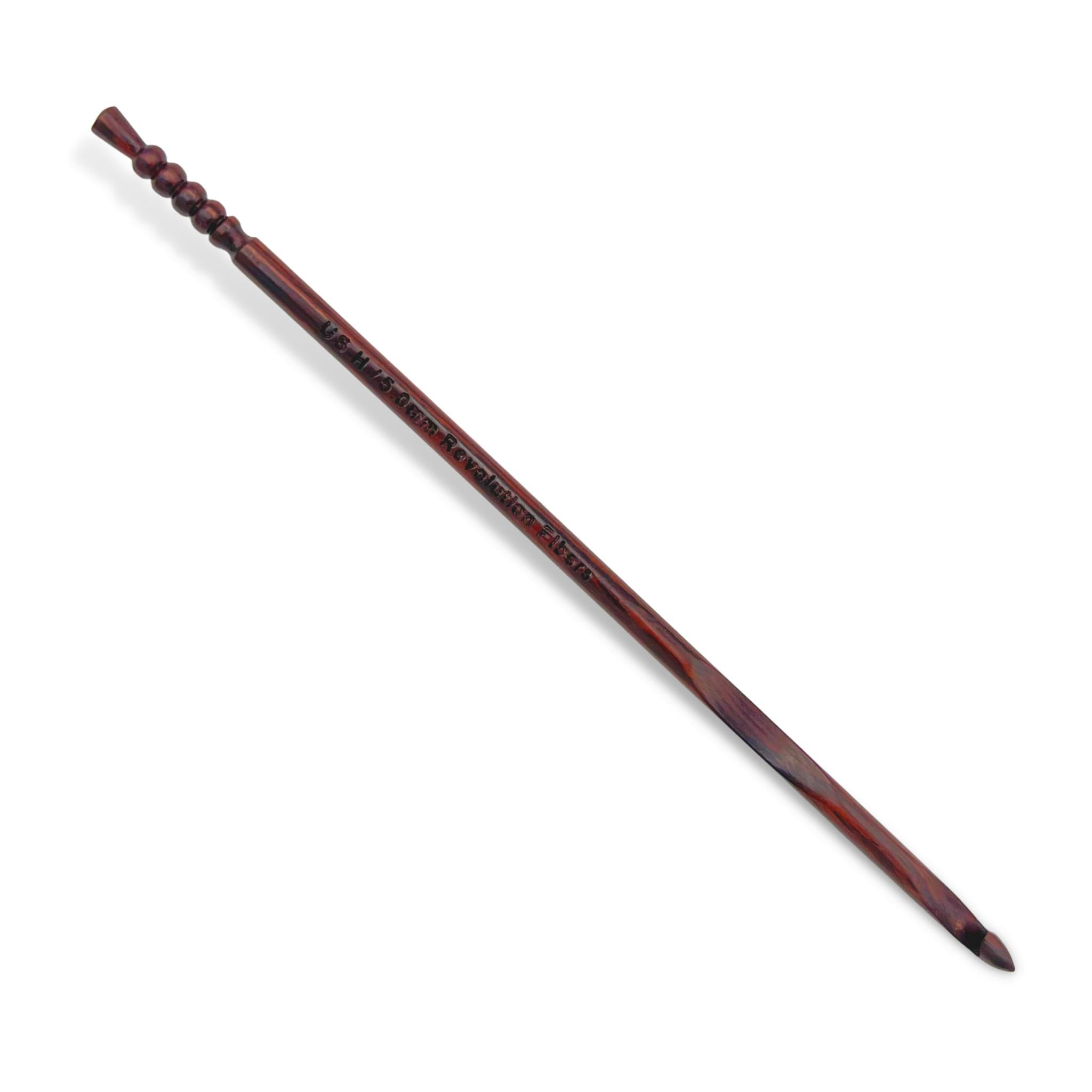 Premium Rosewood Crochet Hook - 7 Inch-Crochet Hooks-Revolution Fibers-US H | 5.0mm-Revolution Fibers