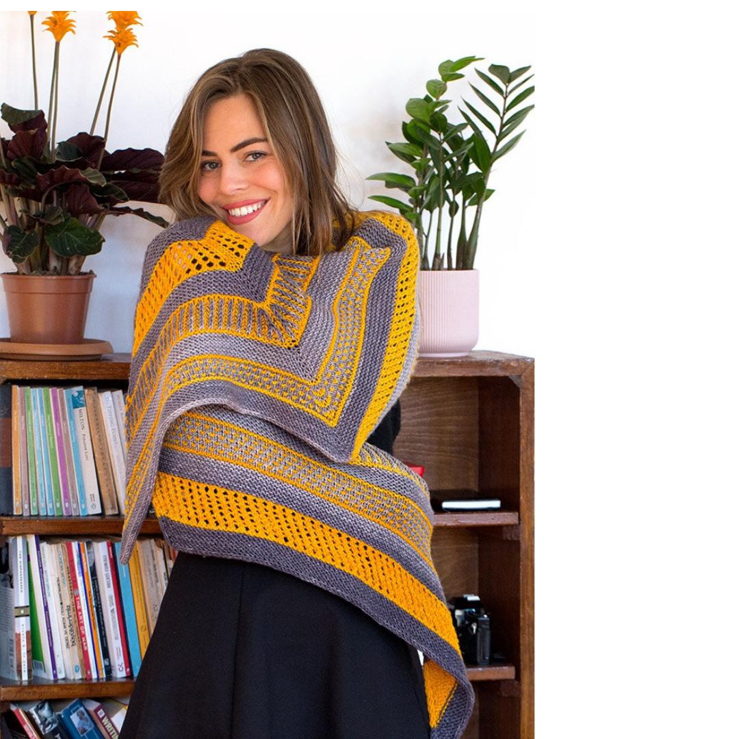 Maya Shawl Kit - 2 Colors | Worsted Weight-Knitting Kits-Urth Yarns-4056 + 54-Revolution Fibers