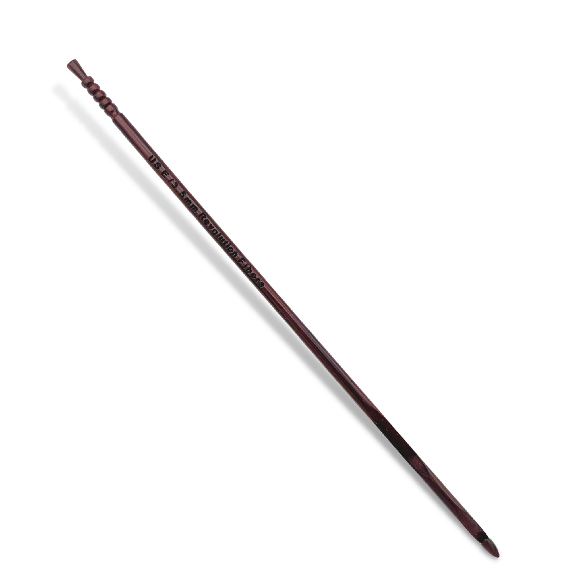 Premium Rosewood Crochet Hook - 7 Inch-Crochet Hooks-Revolution Fibers-US E | 3.50mm-Revolution Fibers