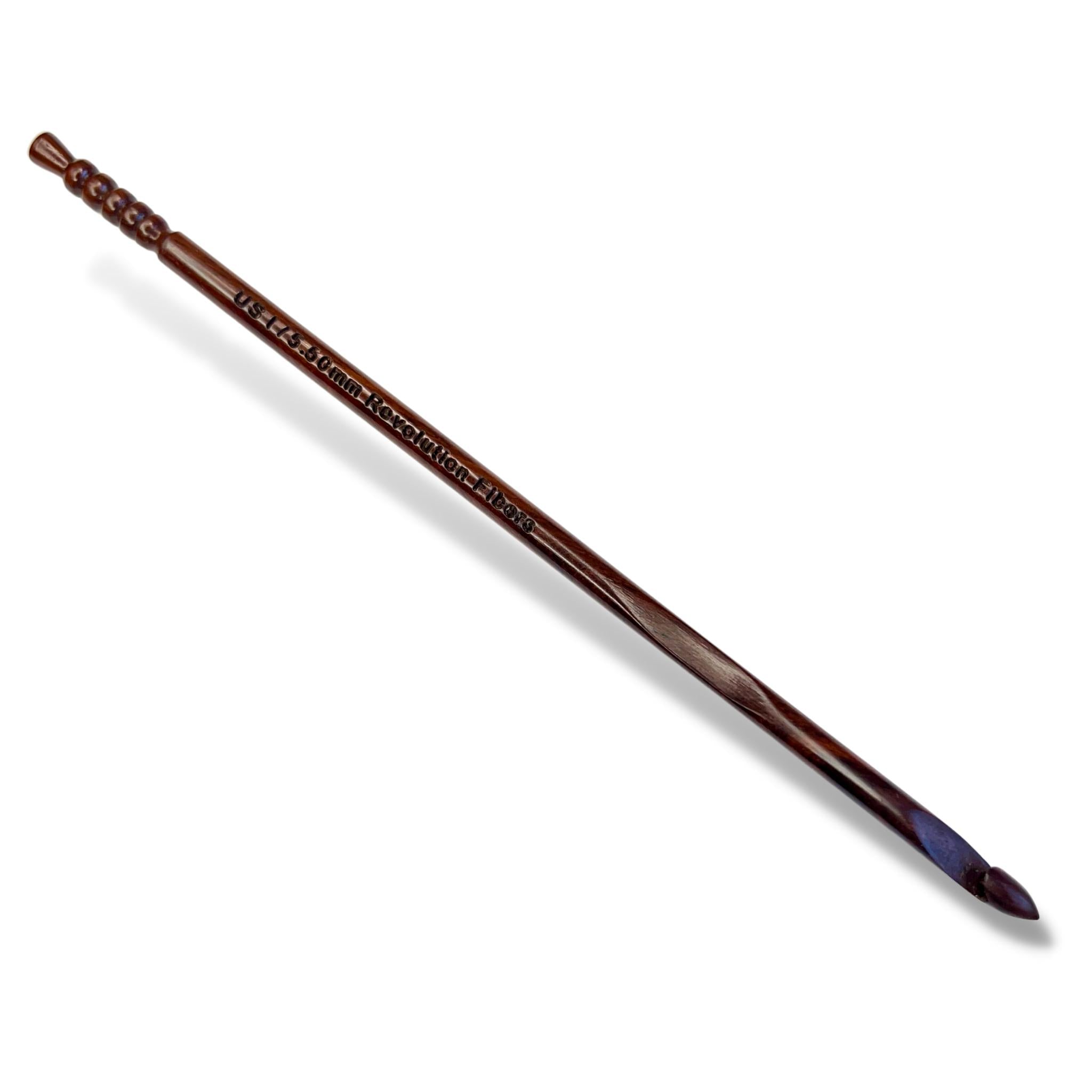Premium Rosewood Crochet Hook - 7 Inch-Crochet Hooks-Revolution Fibers-US I | 5.5mm-Revolution Fibers