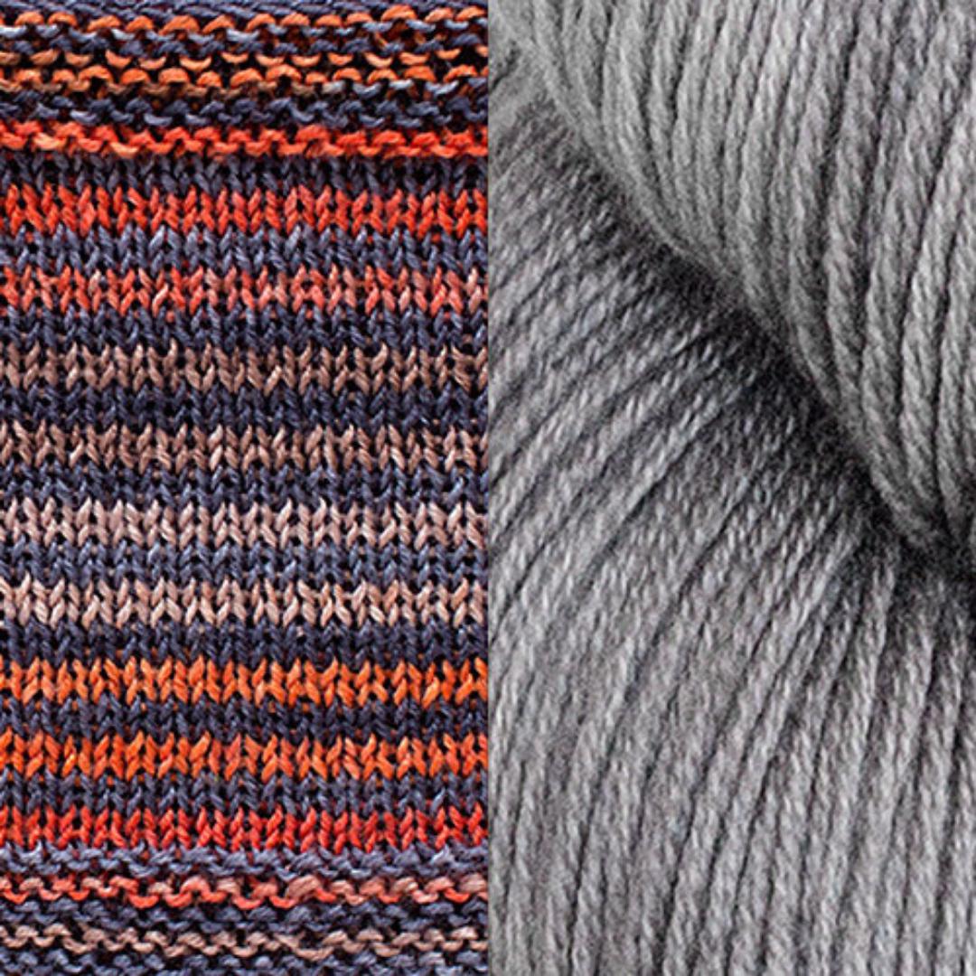 Butterfly Cowl Kit | An "Over The Head" Cowl Pattern with a Classic "V" Shape-Knitting Kits-Urth Yarns-3021 + Mint-Revolution Fibers