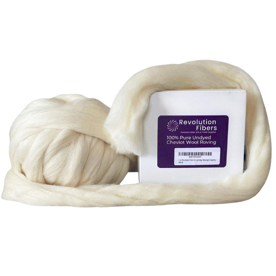 Cheviot Wool Roving Top (1 lb / 16 oz) | 30 Microns, Natural Undyed, Cleaned and Combed Core Wool-Wool Roving-Revolution Fibers-Revolution Fibers