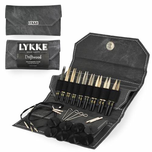 Driftwood 3.5 inch interchangeable needle set gray - K-LYKKE-DW-35IC-SET-GRY