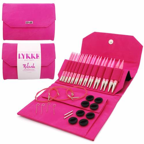 Lykke Crafts Blush 5" Interchangeable Needle Set - Fuchsia Fabric