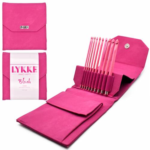 Lykke Crafts Blush 6" Crochet Hook Set - Fuchsia Fabric Carrying Case