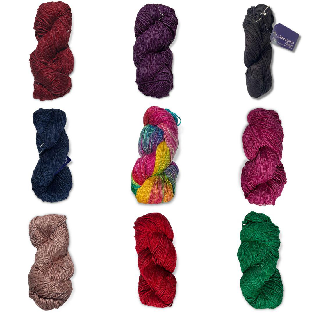 Regal Mulberry Silk Yarn - Worsted Weight - Single Ply Yarn - Solid Colors (Midnight Black)