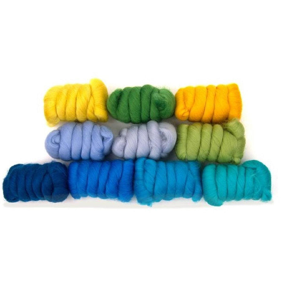 Mixed Merino Wool Variety Pack | Summer Holiday (Multicolored), 250 Grams, 23 Micron-Wool Roving-Revolution Fibers-Revolution Fibers