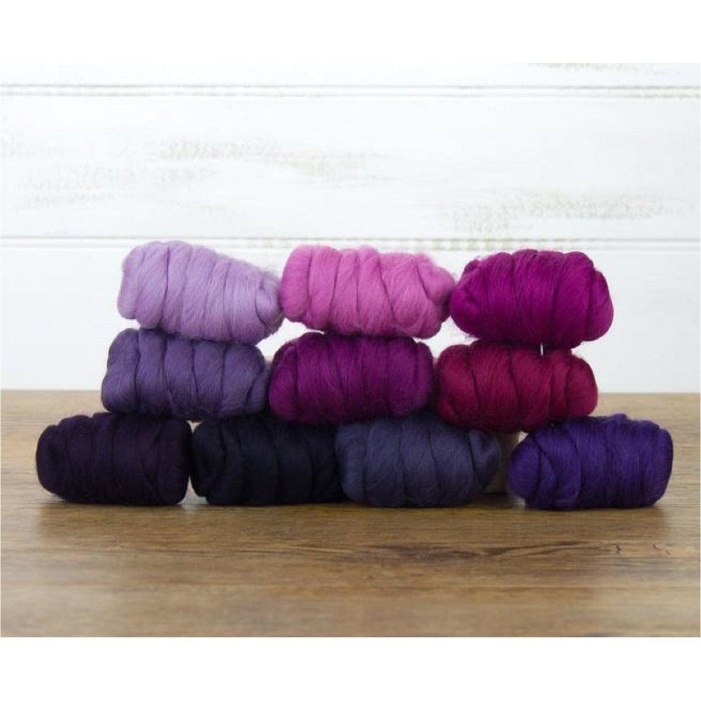 Mixed Merino Wool Variety Pack | Very Berry (Purples) 250 Grams, 23 Micron-Wool Roving-Revolution Fibers-Revolution Fibers