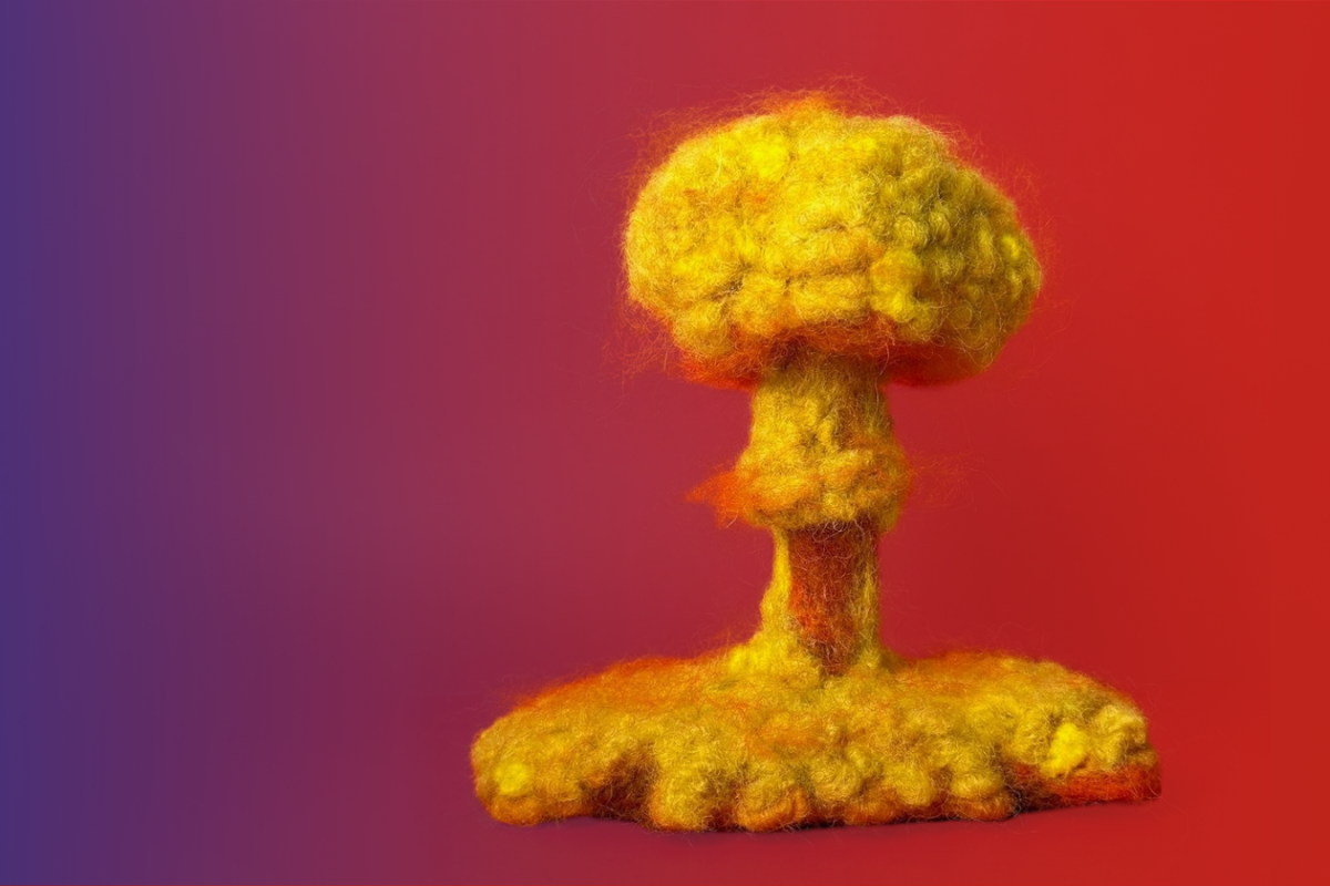 Christine Weir: Monumental Mushroom Clouds in Merino - Blog Article Banner - Revolution Fibers