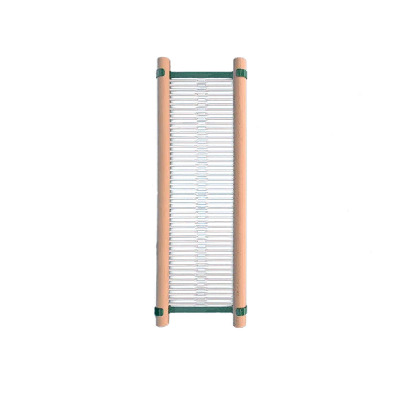 Lojan Flex 12-inch rigid heddle frame assembled with full-length vari-dent reed segments for double-heddle weaving.