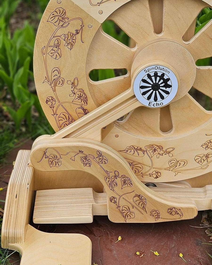 Spinolution Echo Spinning Wheel Lase Engraving