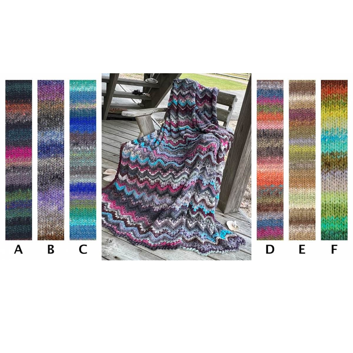 Six Day Beach House Crochet Blanket Kit in Noro Tsubame Yarn