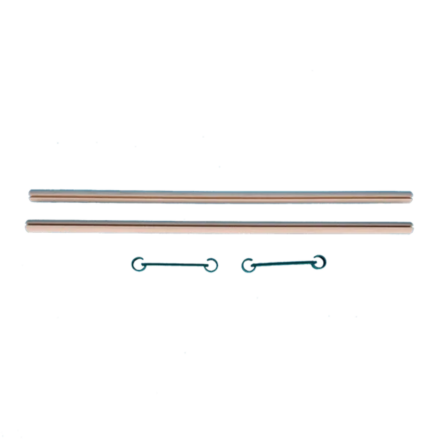 20-inch Lojan Flex rigid heddle frame components—two rails with connector rods, ready for vari-dent segments.