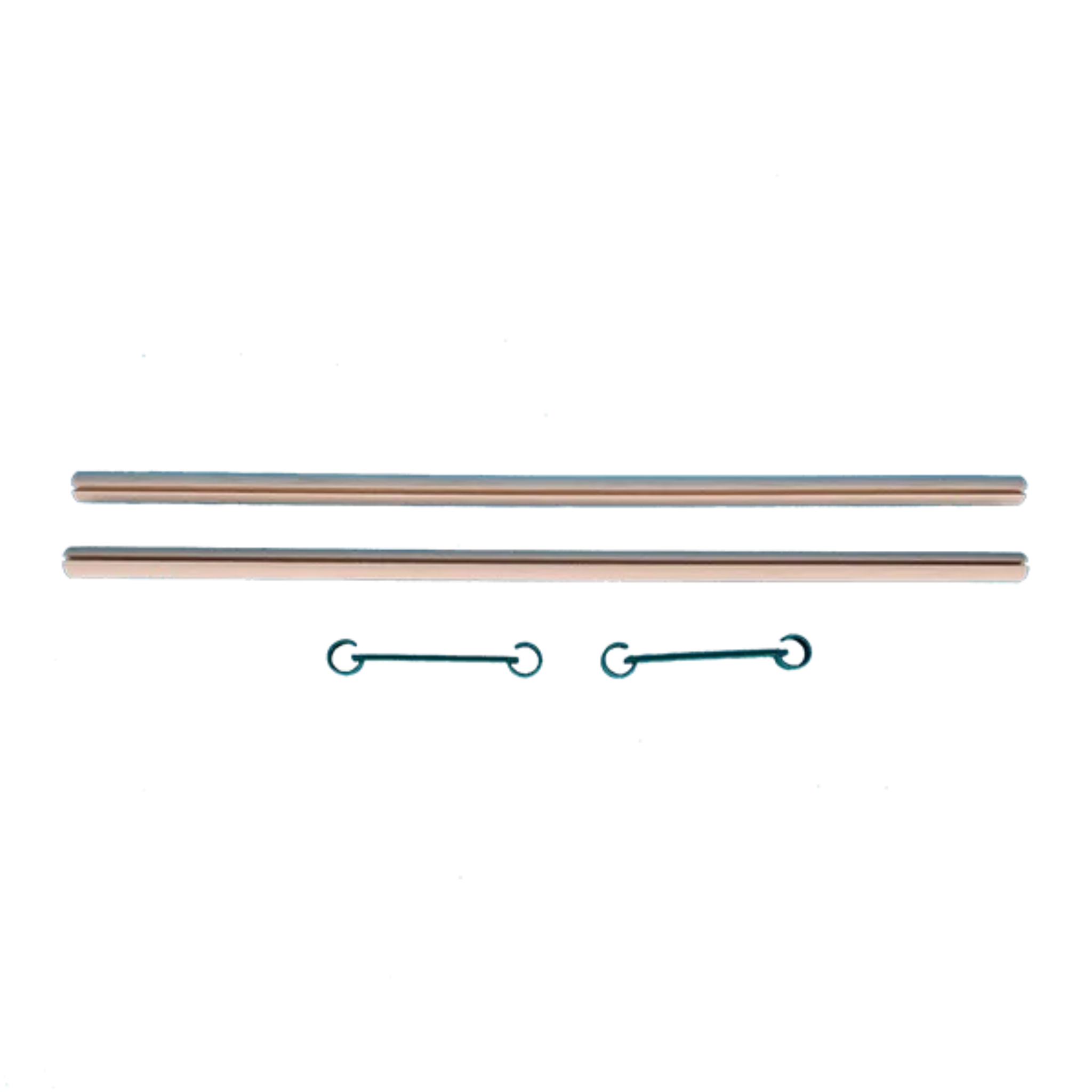 20-inch Lojan Flex rigid heddle frame components—two rails with connector rods, ready for vari-dent segments.