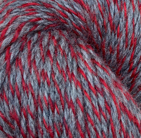 Jagger Ragg 3-Ply Wool Yarn _ Sport Weight _ 1 lb Cone Ash Red