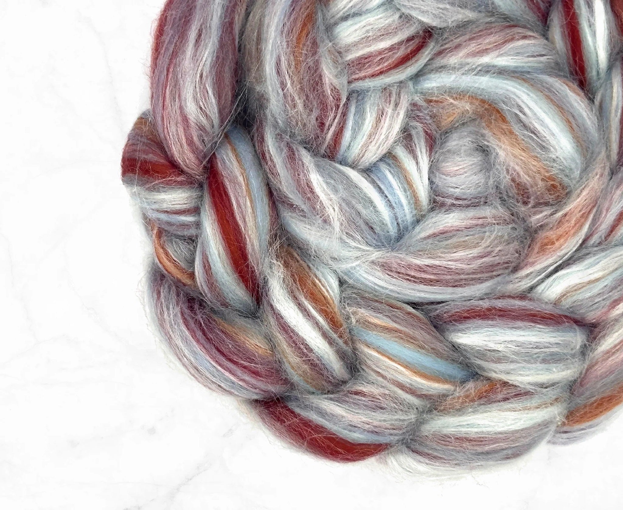 Constellation Range Roving (8 Ounces) | Tonal Blend of 70% Dyed Merino and 30% Fine Tussah Silk, 21 Micron