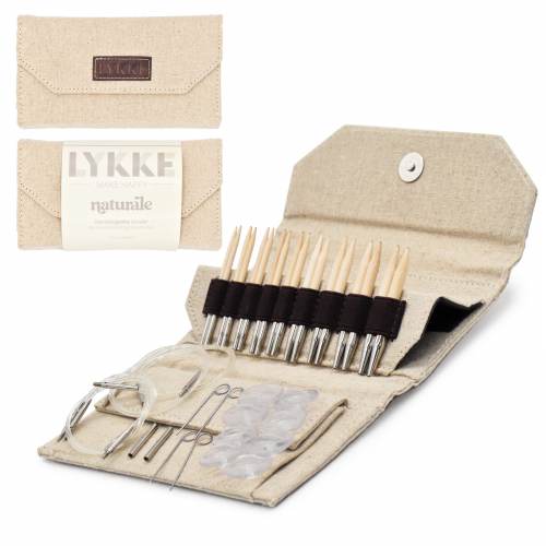 K-LYKKE-NT-35IC-SET-BEIGE - Lykke Naturale Needle Set - 3.5 inch - Beige Case