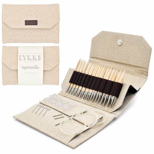Vintage YKK Tapestry Zipper Knitting Needle Case Pouch w/ 2 sets Wooden  Needles