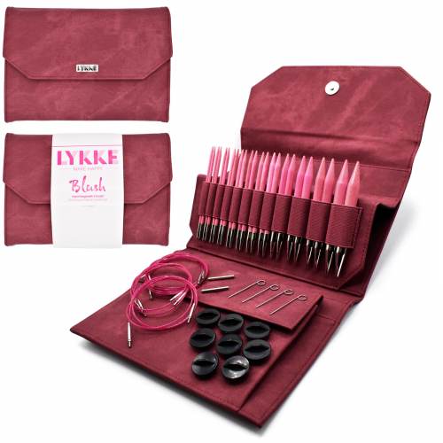 Lykke Crafts Blush 5 Inch Interchangeable Needle Set in Crimson - K-LYKKE-BL-IC-SET-CRM