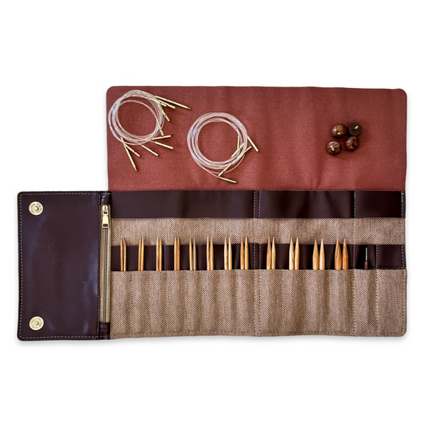 トップス Needles synthetic leather set brown M Olive_Wood_Interchangeable_Kni