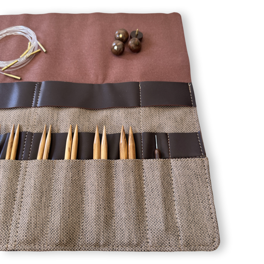 Premium Inch Olive Wood Interchangeable Circular Knitting Needle