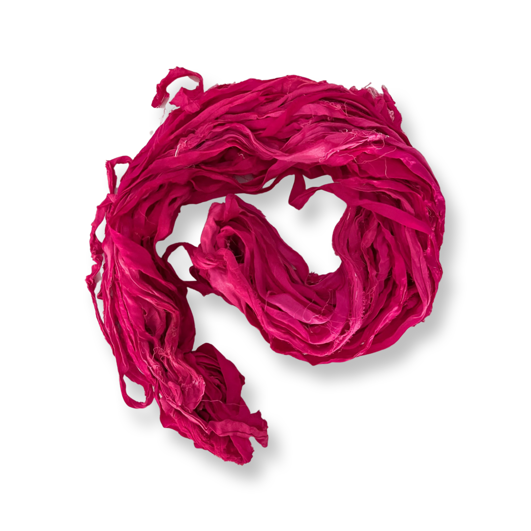 Sari Silk Ribbon Yarn - Multicolour - 100g