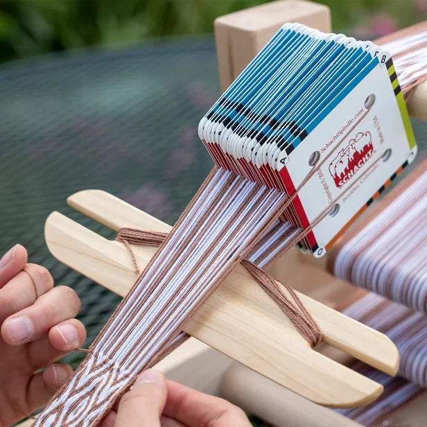 Schacht Card Weaving Cards on the Schacht Inkle Loom