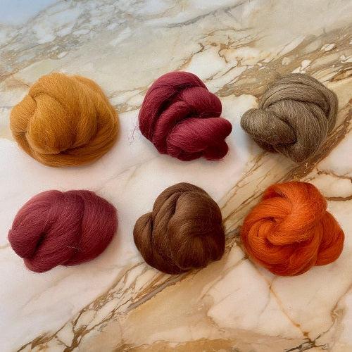 Revolution Fibers Dyed Wool Top Shetland Collection Toasted Terra Cotta