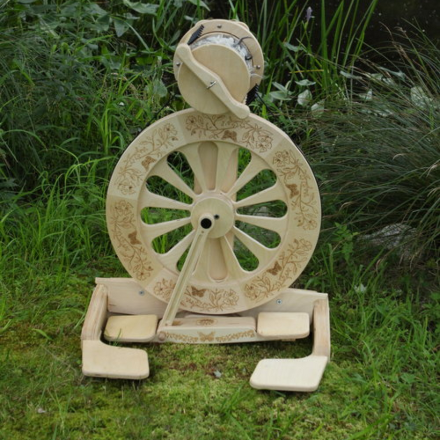 Laser Engraved SpinOlution Monarch Spinning Wheel - Spinners Side
