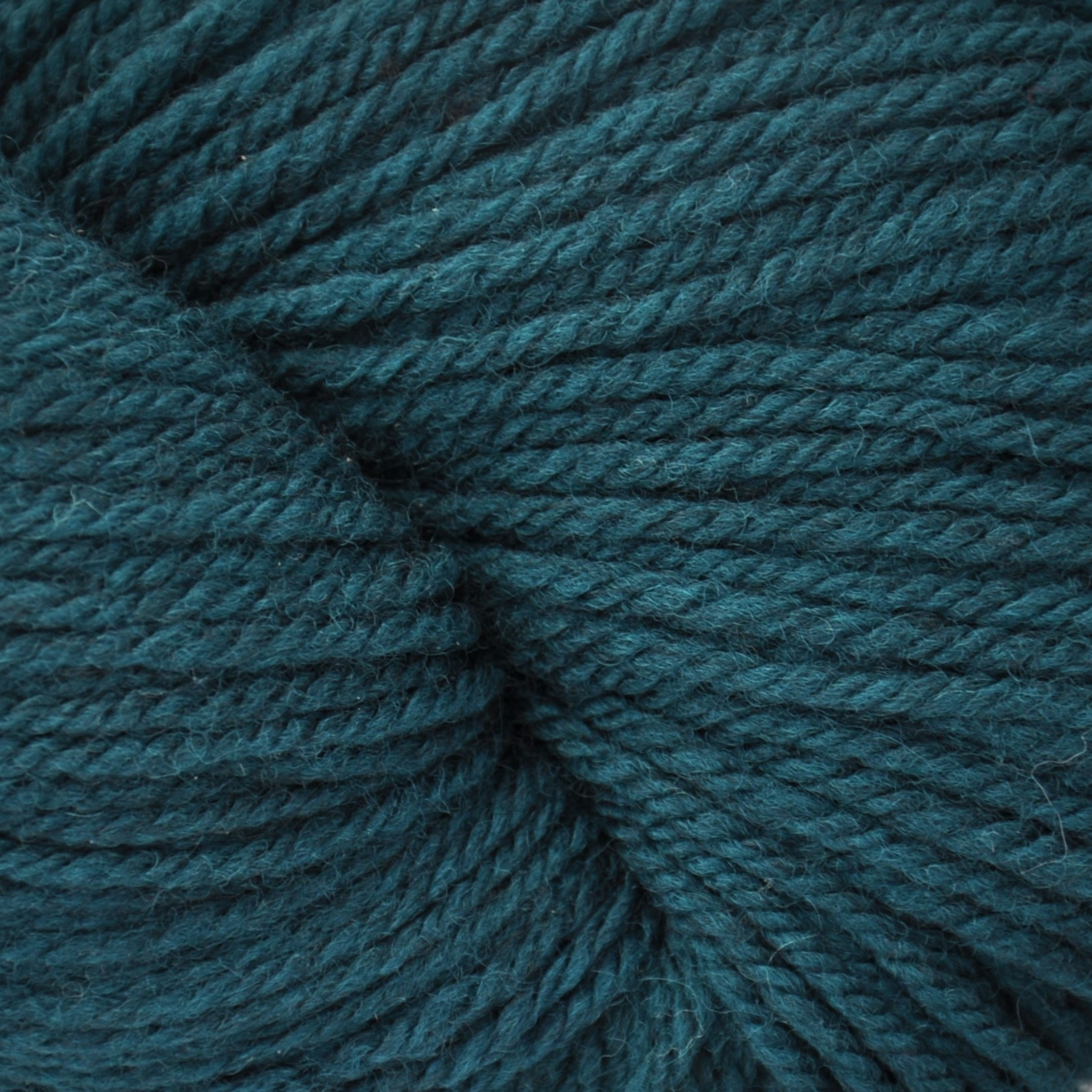 Brown Sheep Prairie Spun DK yarn skein, Wild Mallard teal colorway close-up