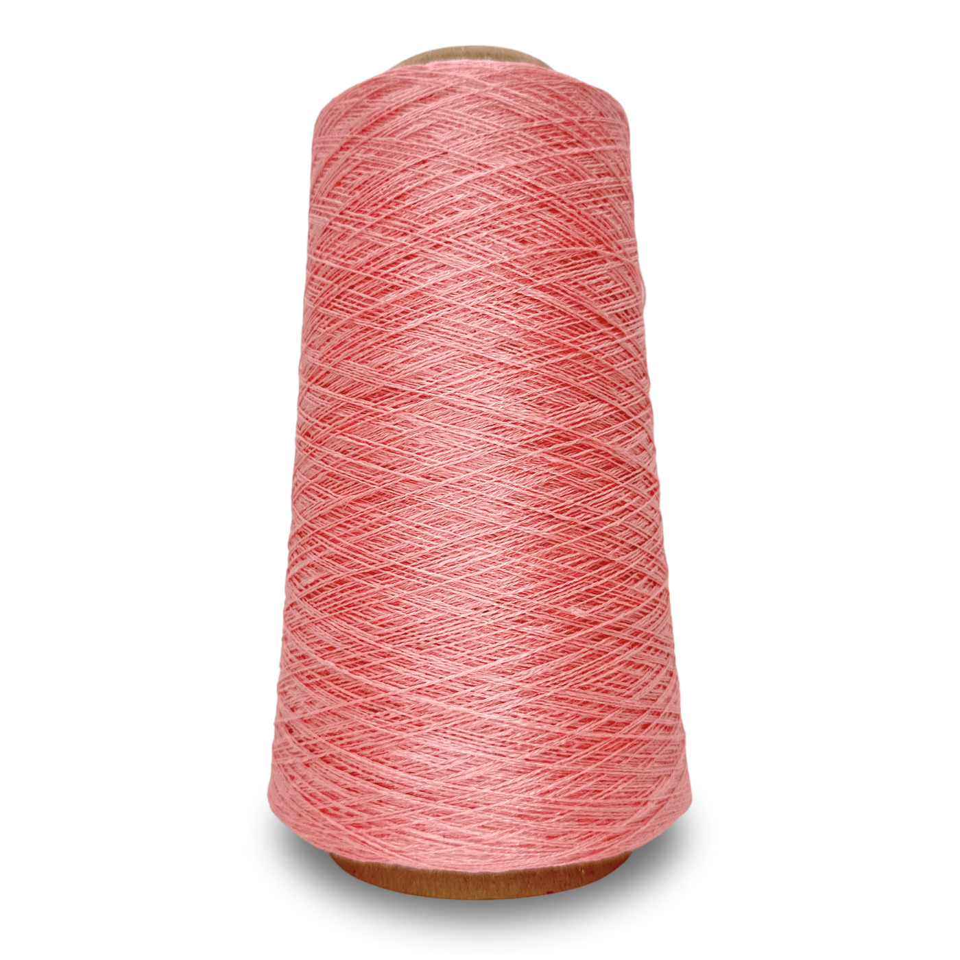 Soft Coral 04 – Euroflax 14/4 Linen Yarn 8 oz Cone, sport weight wet-spun flax yarn in soft coral for knitting, weaving, or crochet projects