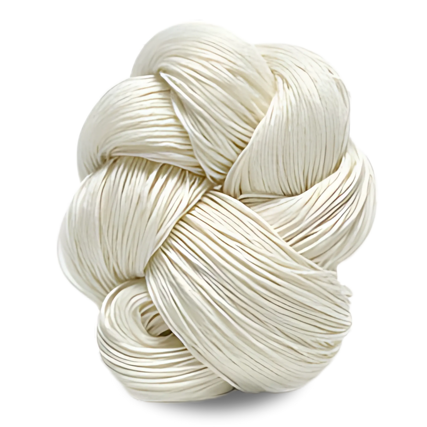 An undyed natural cream 100g Euroflax 14/4 linen yarn skein with organic beauty and soft texture.