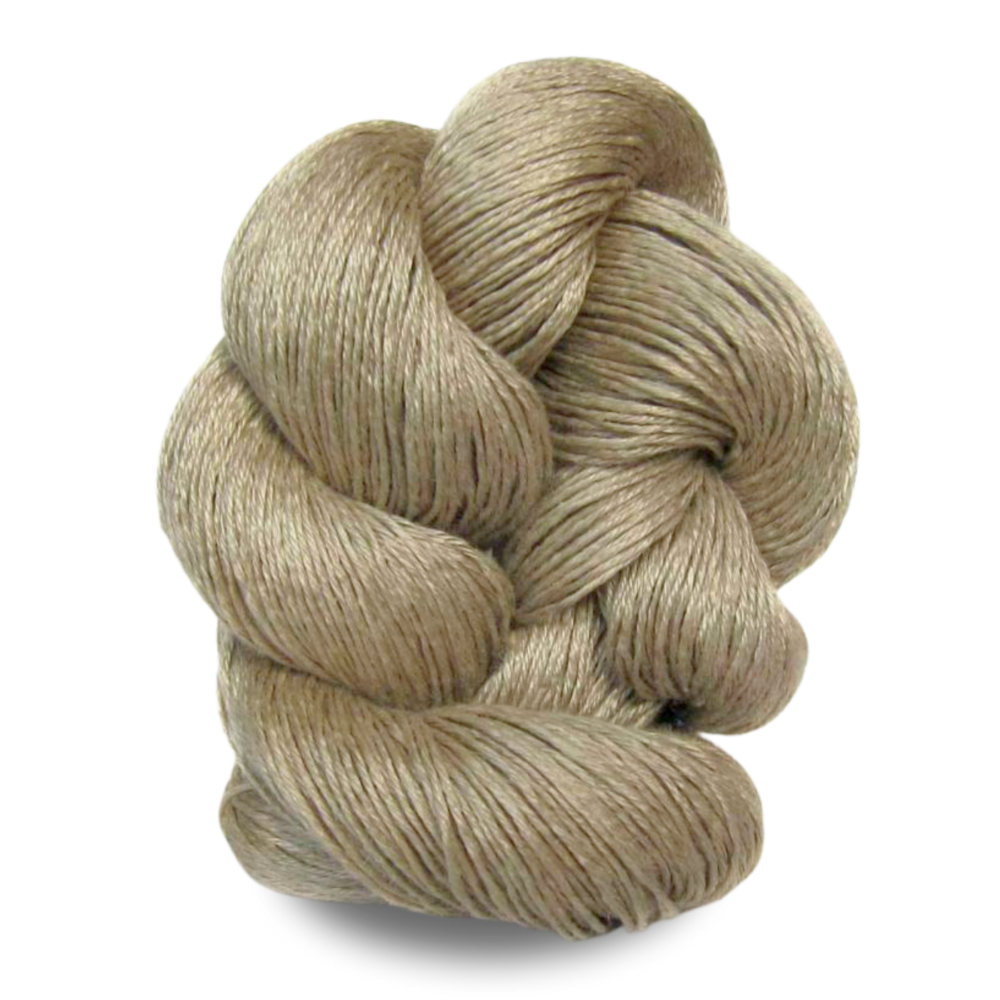 A raw natural flax-colored Euroflax linen yarn skein with authentic earthy tones.