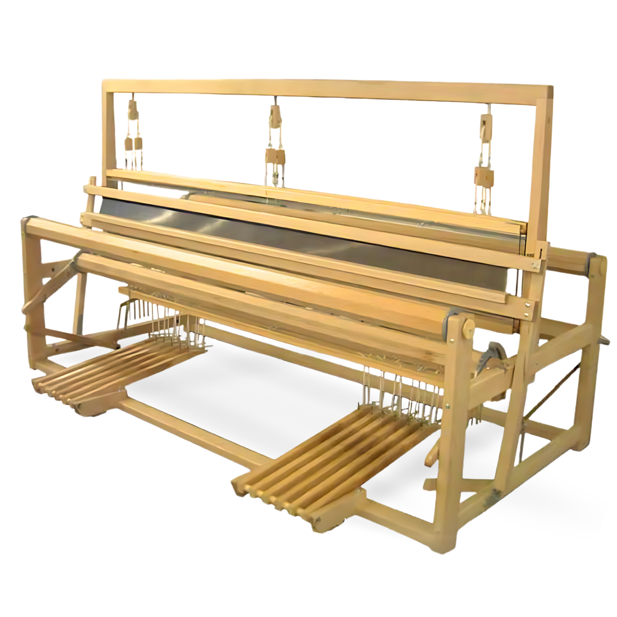 Leclerc Kebec II Counterbalance Floor Loom – Heavy-duty wide weaving loom for large-scale textiles, rugs, and upholstery. Handcrafted from solid maple for durability and precision weaving.