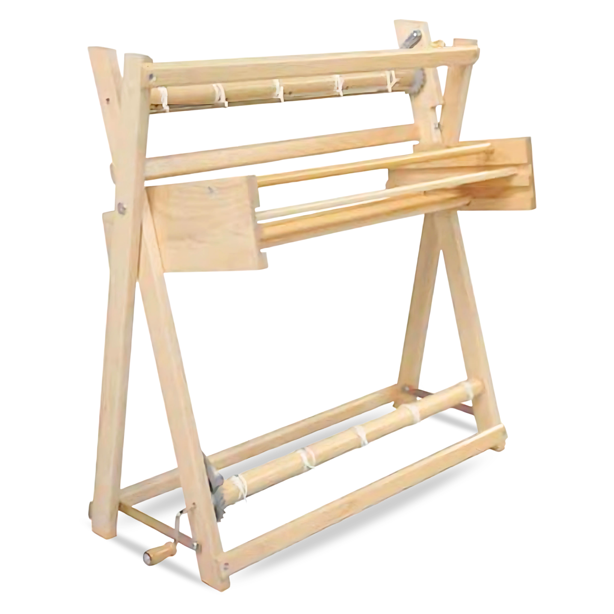 Leclerc Penelope II Tapestry Loom – A sturdy upright weaving loom designed for tapestry artists, hobbyists, and fiber enthusiasts. Features a durable maple wood frame with adjustable warp tension and a compact, freestanding design.