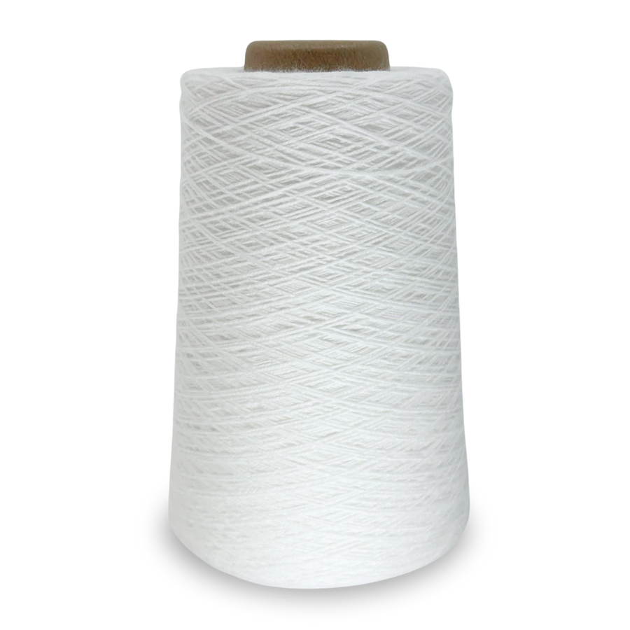 White Lofty 8/4 Cotton Yarn Cone – 100% unmercerized cotton weaving yarn for towels, napkins, and lightweight handwoven textiles