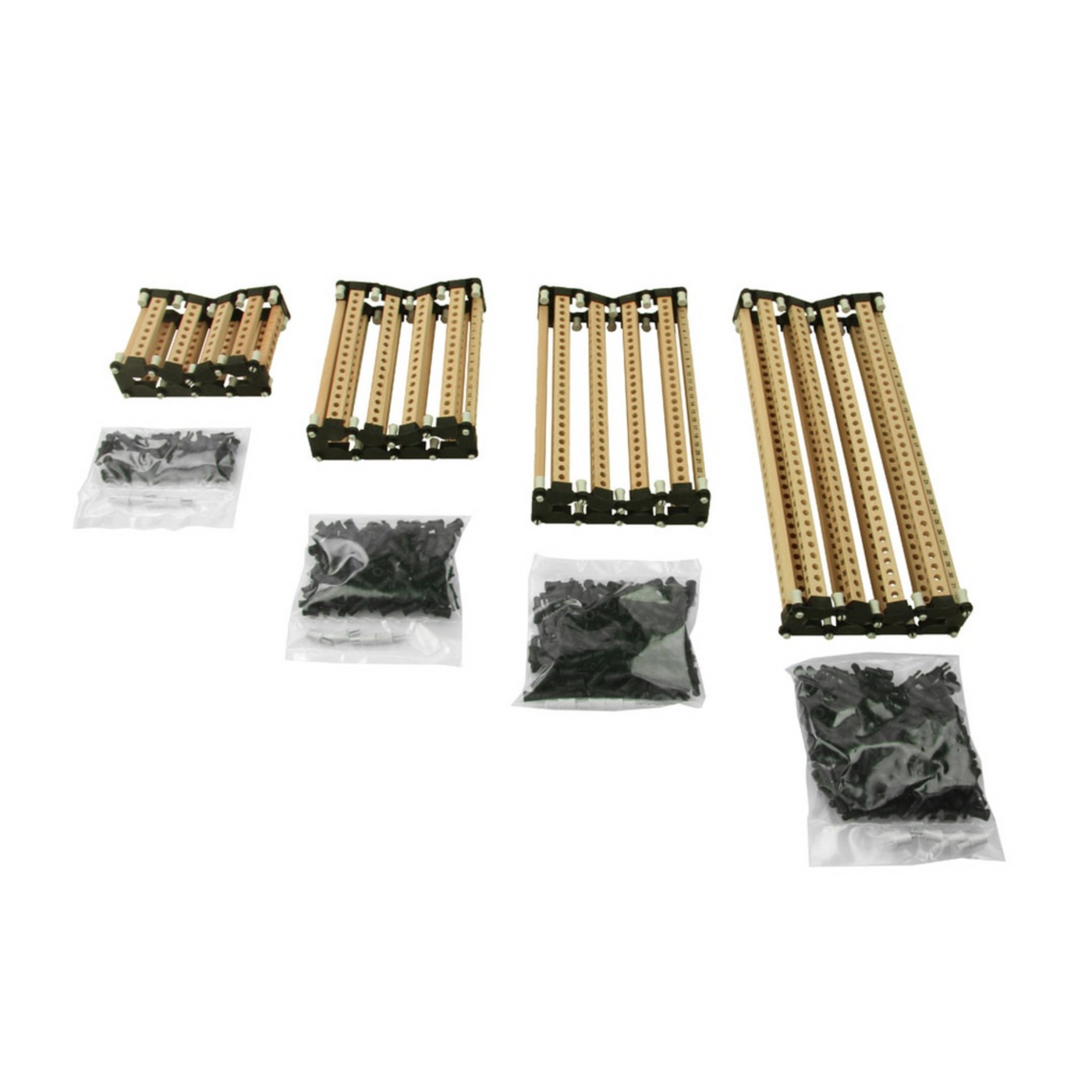 Expand your Louet Megado mechanical dobby with this 10-bar set. Program precise shaft selections for multi-shaft weaving with reliable peg-and-bar control.