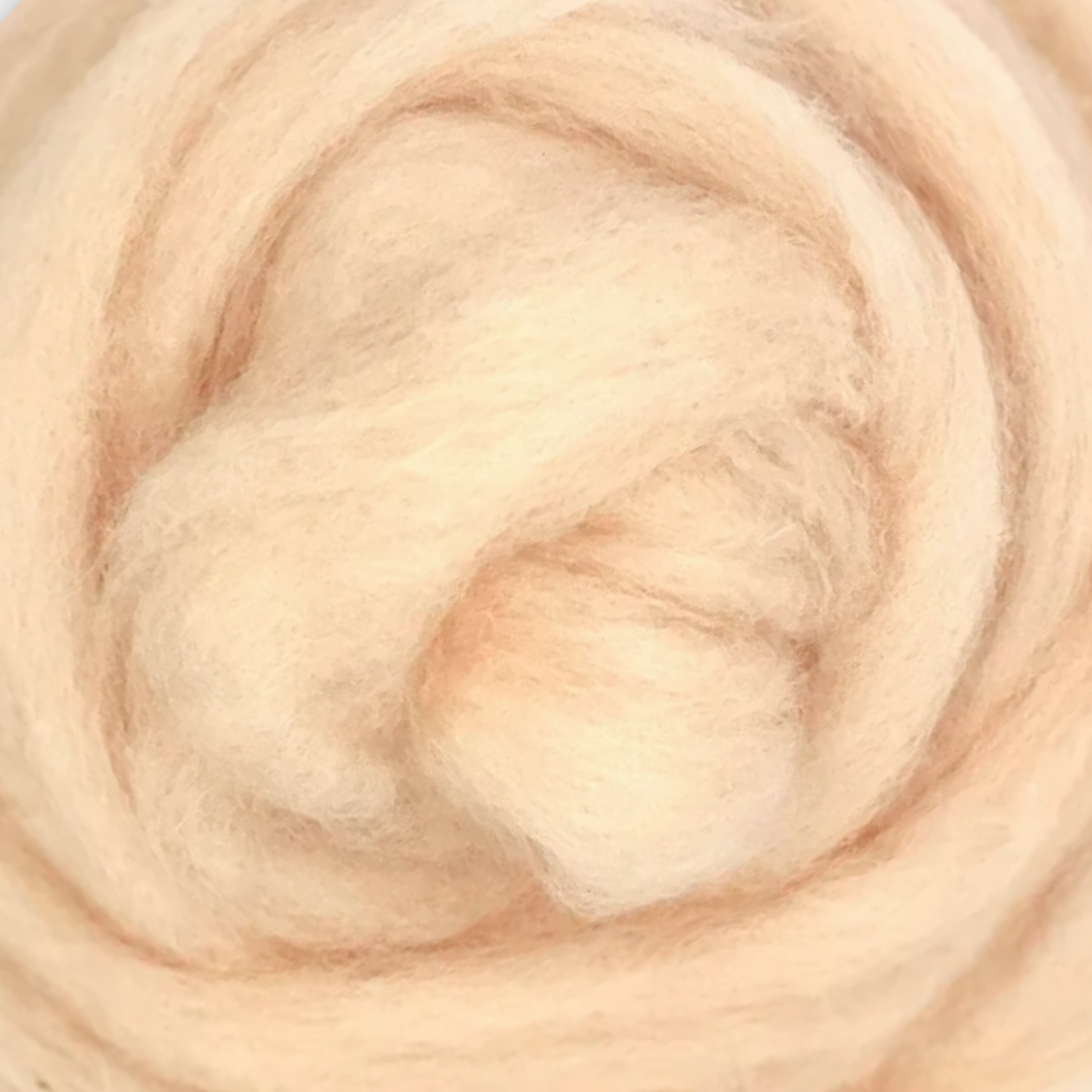 Eggshell wool sliver detail – Critter Classics Carded Corriedale Wool Sliver from Revolution Fibers, ideal for soft animal fur, felting, and fiber crafts.