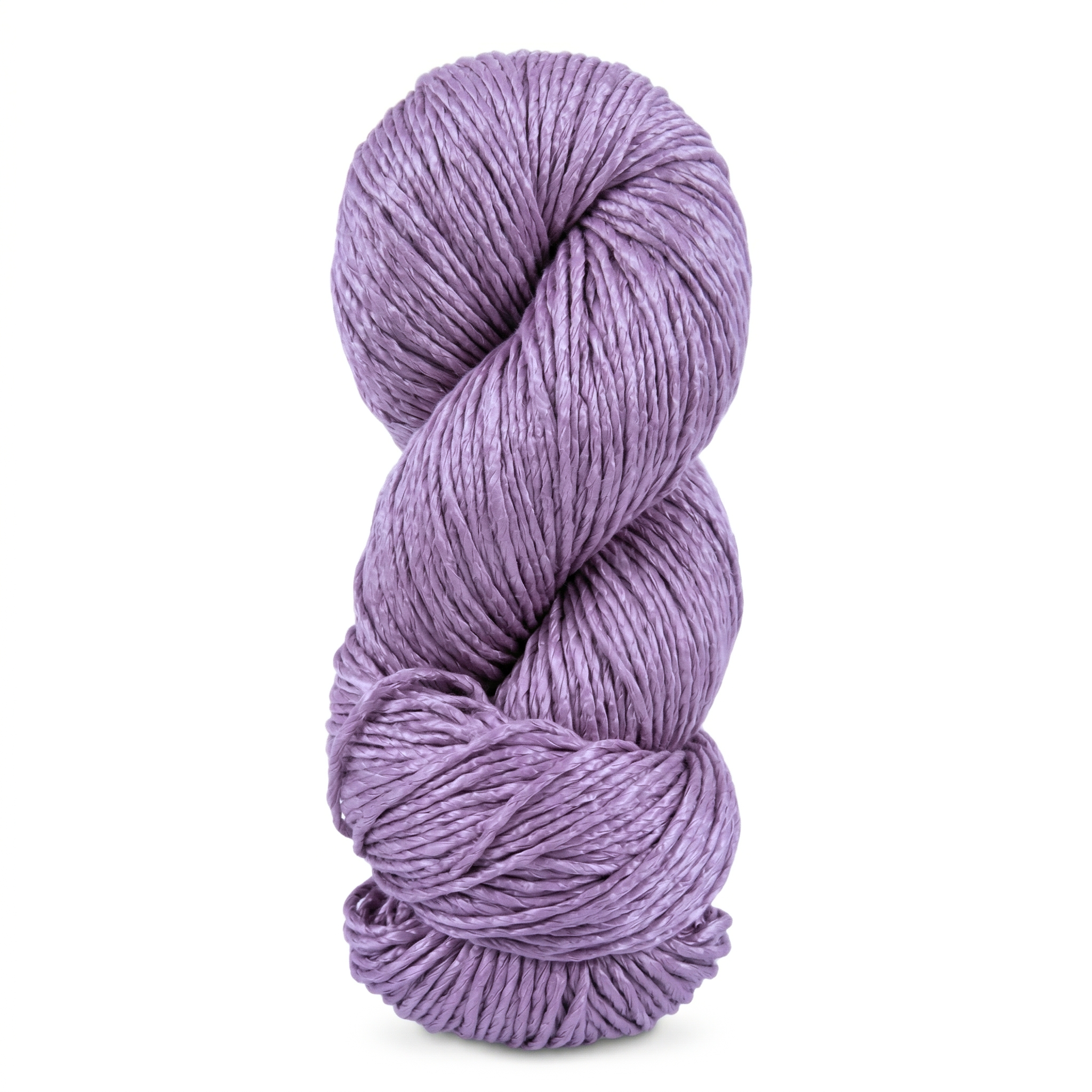 Hero product photo of Revolution Fibers Regal Mulberry Silk Yarn in Moody Violet, a soft lavender-purple mulberry silk yarn in worsted weight.
