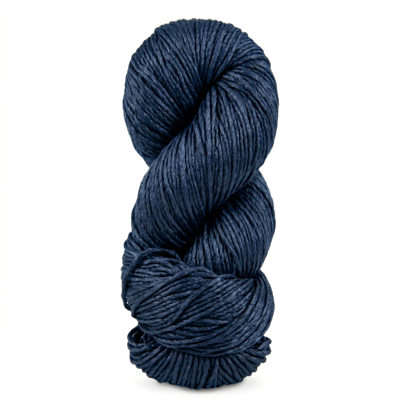 Olympic Blue by Revolution Fibers shown as a worsted weight mulberry silk skein with refined sheen, smooth strand definition, and classic deep blue color.