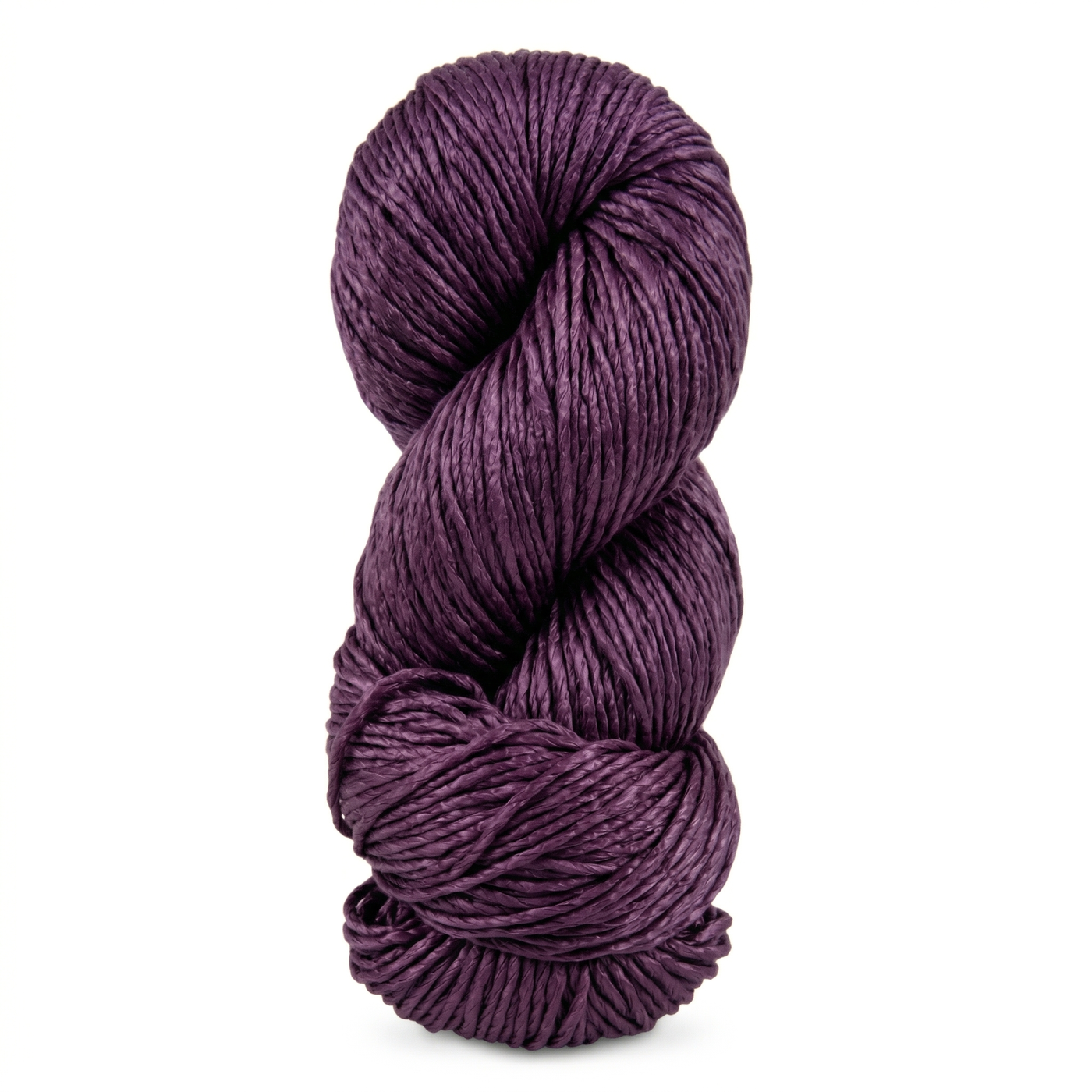 Regalia Purple colorway from Revolution Fibers Regal Mulberry Silk Yarn displayed as a hero skein with rich purple depth and smooth silk texture.