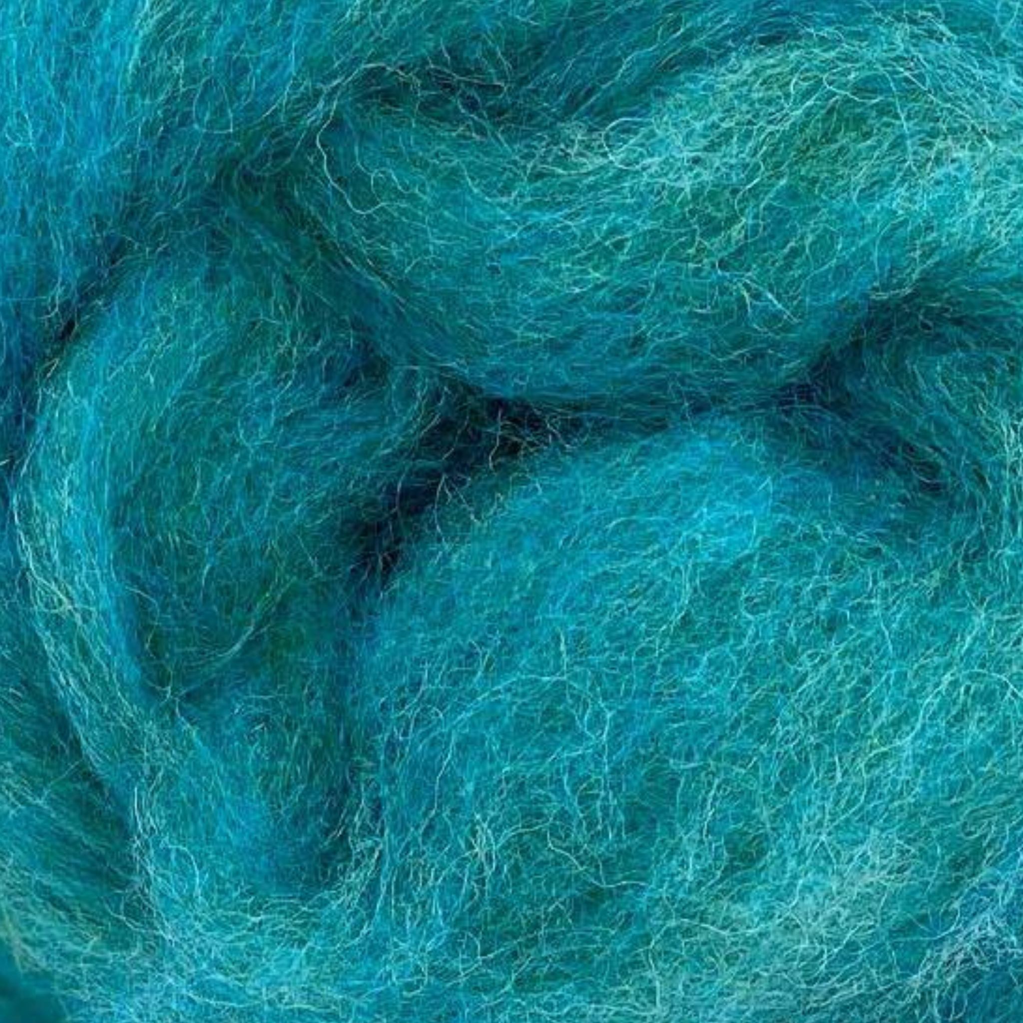 Bubblegum teal blue wool sliver from Retro Pop Carded Corriedale Variety Pack by Revolution Fibers, close-up for vibrant felting, spinning, and weaving