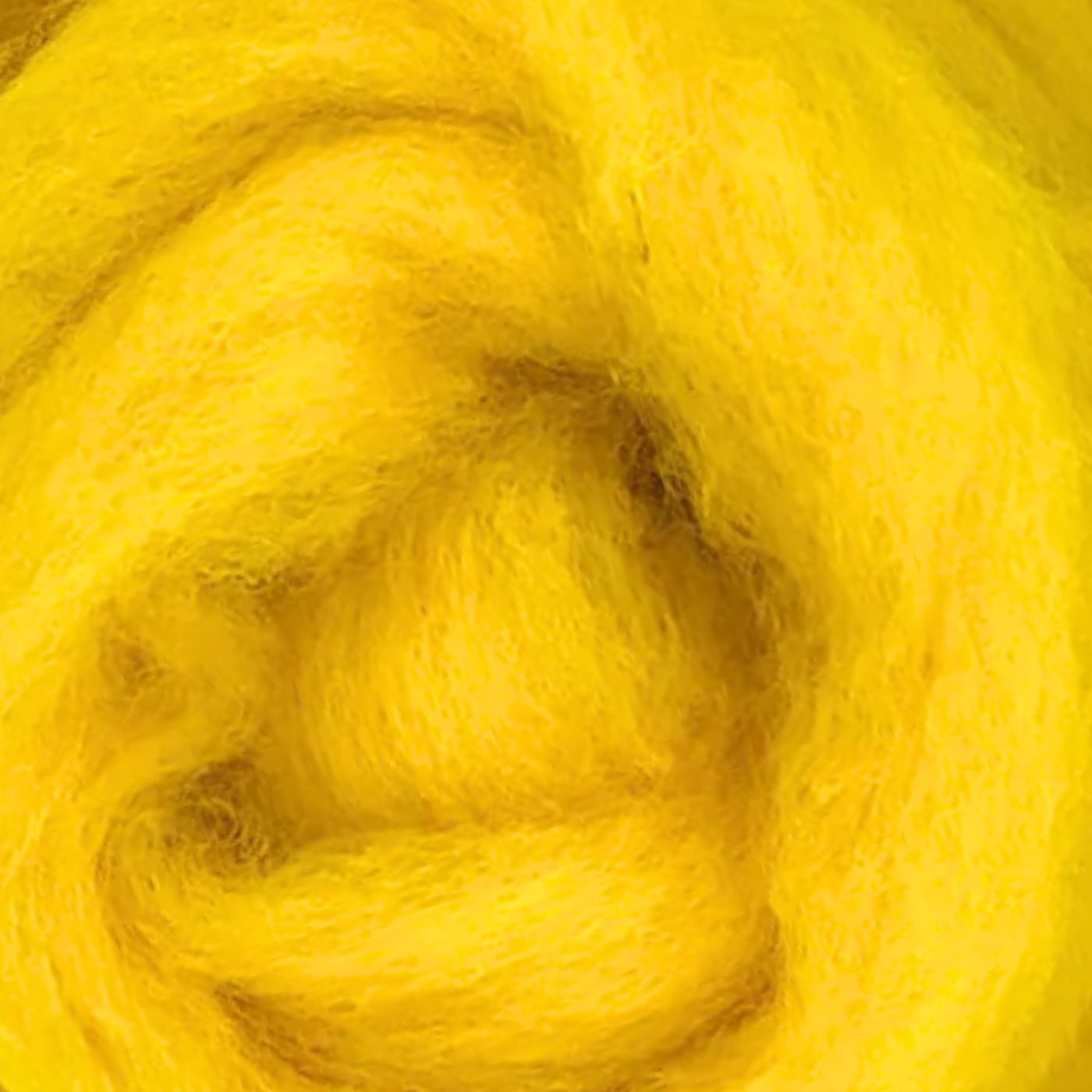 Buttercup yellow Corriedale wool sliver, Retro Pop by Revolution Fibers, vivid color for bold felting, spinning, punch needle, and kids crafts