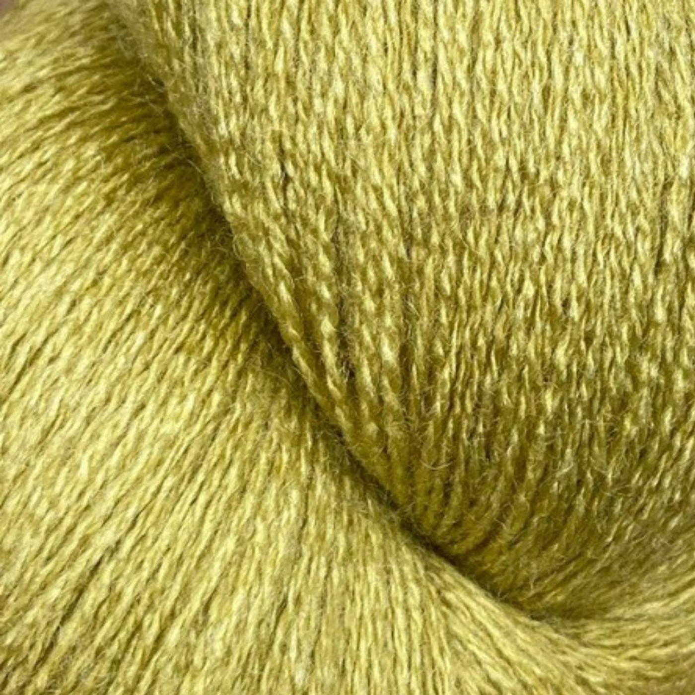 Zephira 2/18 wool-silk lace cone in Chartreuse; vivid yellow-green, crisp shine, 1 lb (~5,040 yd).