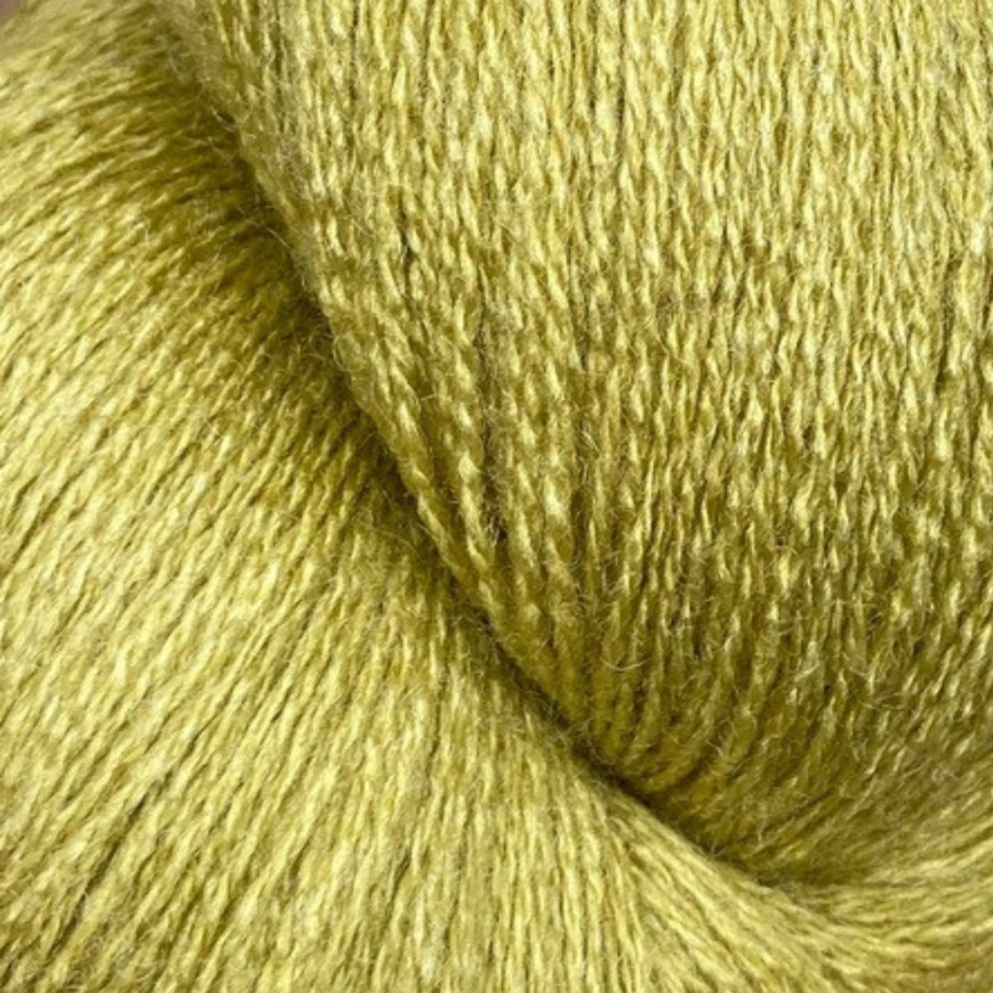 Zephira 2/18 wool-silk lace cone in Chartreuse; vivid yellow-green, crisp shine, 1 lb (~5,040 yd).