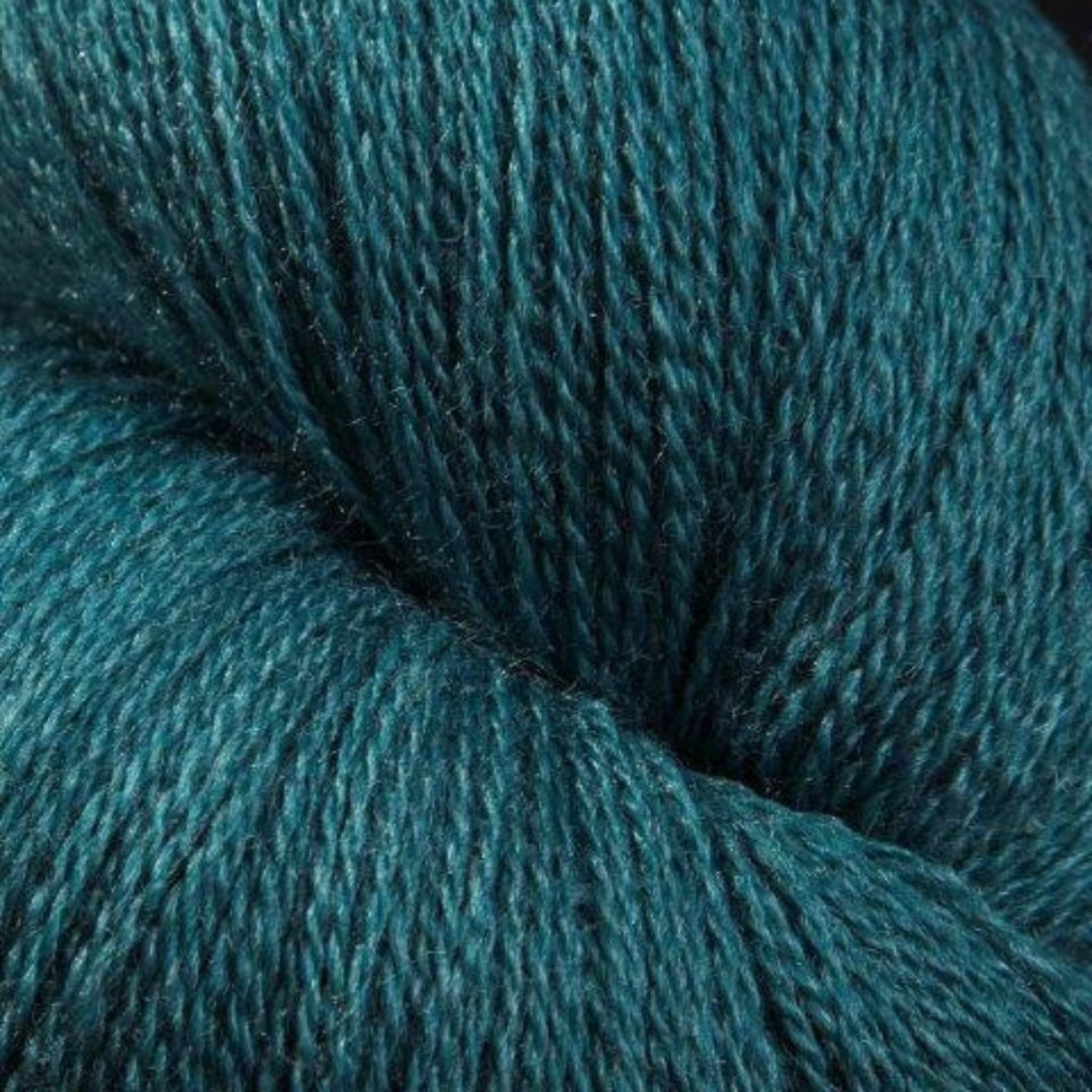 Zephira 2/18 wool-silk lace cone in Juniper; deep teal blue-green, quiet sheen, 1 lb (~5,040 yd).
