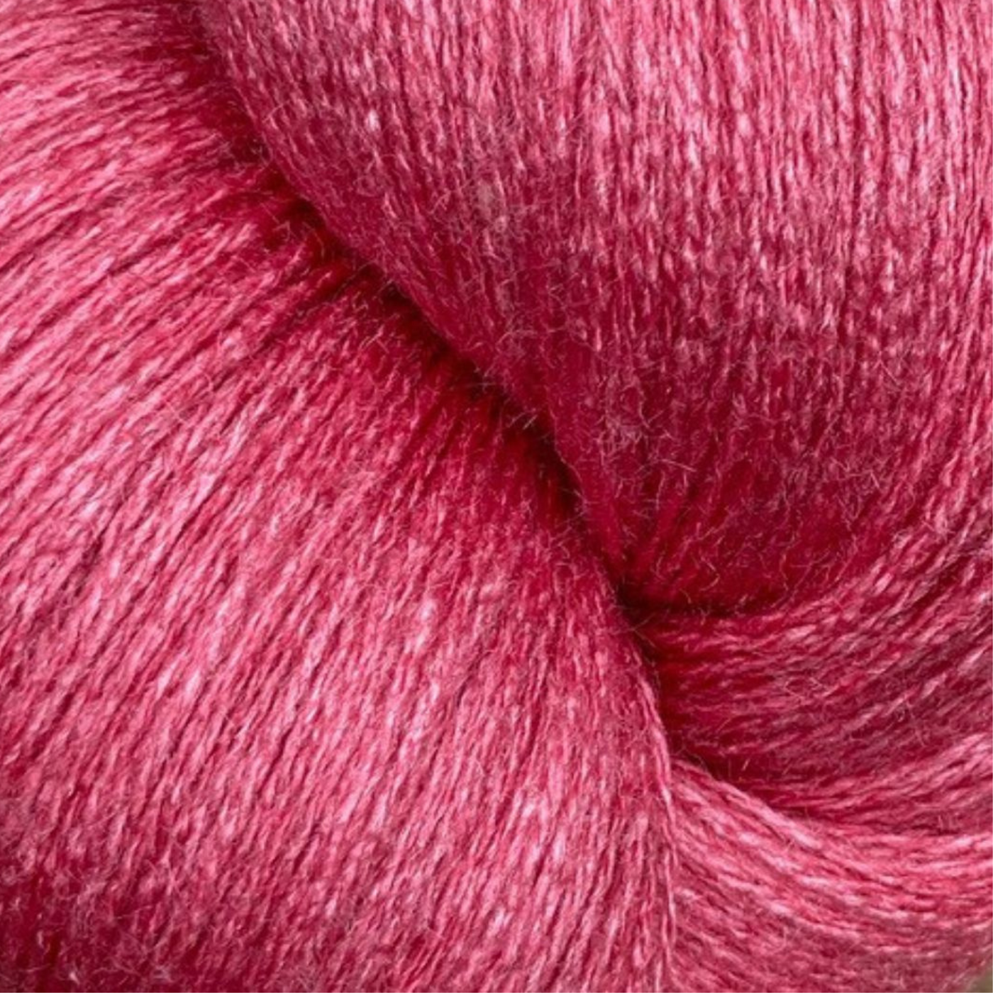 Zephira 2/18 wool-silk lace cone in Rapture Rose; lively rosy pink, subtle luster, 1 lb (~5,040 yd).