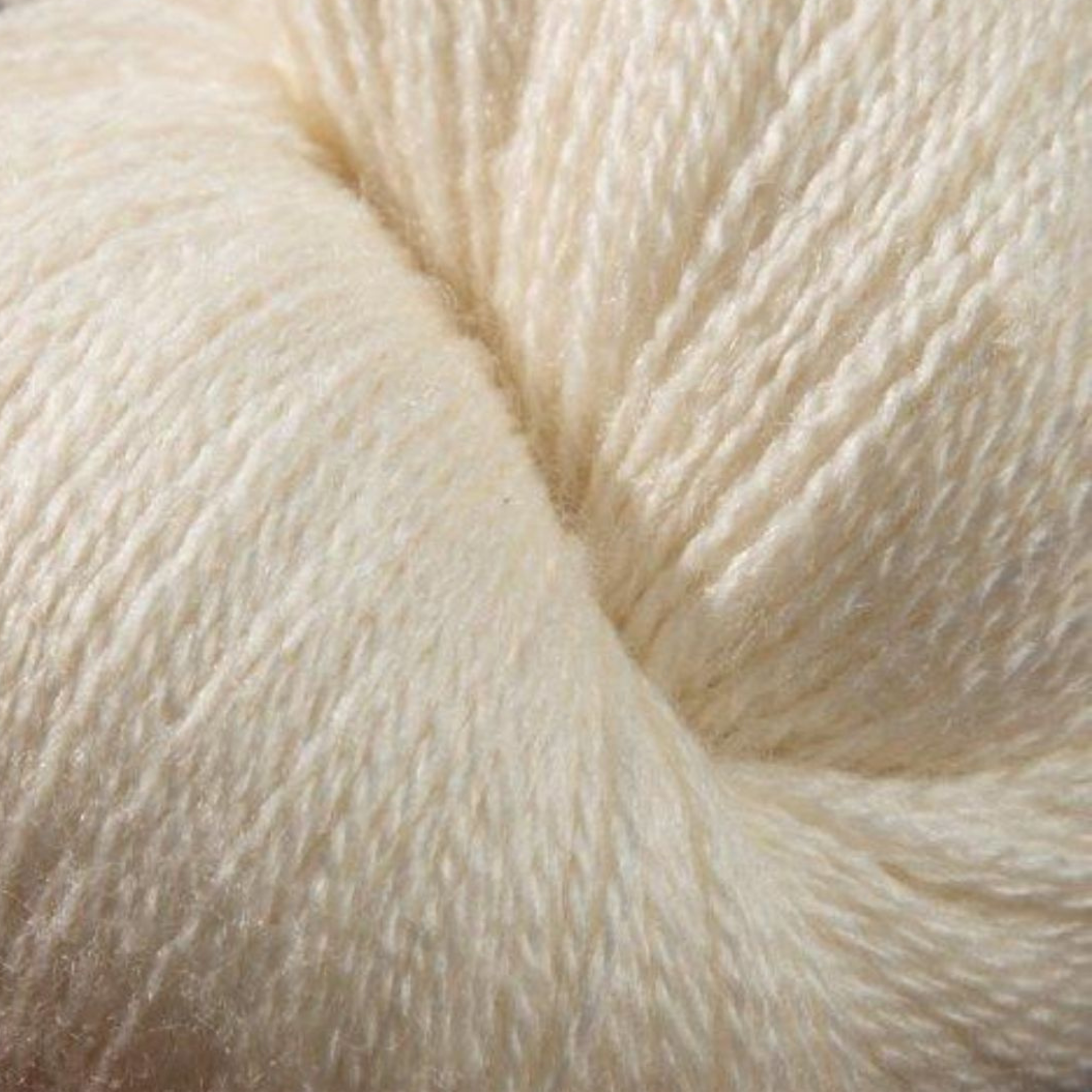 Zephira 2/18 wool-silk lace cone in White; clean neutral white with subtle sheen, 1 lb (~5,040 yd).