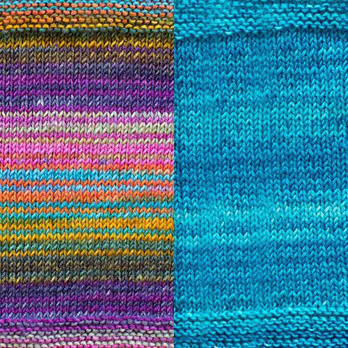 Koza Cocoon Wrap Kit | Yarn Art in Herringbone Stitch-Knitting Kits-Urth Yarns-Uncuffed-Koza 4010 + 57-Revolution Fibers
